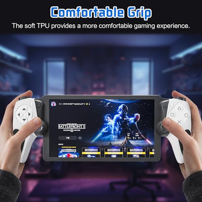 FUNDIARY Anti-Slip Silicone Skin for Ps5 Controller, PS5 Controller Accessories, Soft Protective Cover Case for PlayStation 5 Control Grip, Shockproof Grip Case with 4 Thumb Caps(White) - color: White with Black Handle Grip