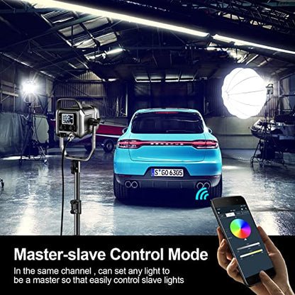 GVM 150W RGB Video Light Kit, 2700K~7500K Bi-Color LED Video Light Photography Studio Lighting Kit with Lantern Softbox & Stand, Continuous Output Lighting Kit with 8 Lighting Effects, CRI 97+ - size: 150W