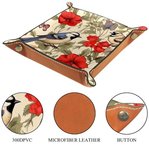 Birds Pansies Flower Dice Tray Dice Rolling Tray Folding Dice Holder for Dice Games, Like RPG, DND and Other Table Games - color: Multi 13