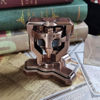 ASTRANOVA Metal Bullet Dice Set with Spinning Revolver Cylinder Holder for DND, Tabletop Games(Bronze) - color: Bronze