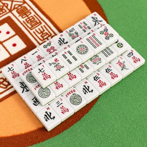 Set of American Mahjong Tiles, 166 American Mahjong Tiles with Green Color(1.2”,Tiles Only Set) - color: Green