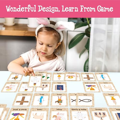 Hebayy Bible-Themed Matching Game, 80 PCS Bible Concentration Memory Cards for Christian 40 Pairs Biblical Character Cards Educational Toys for Kids, Adults - style: Bible