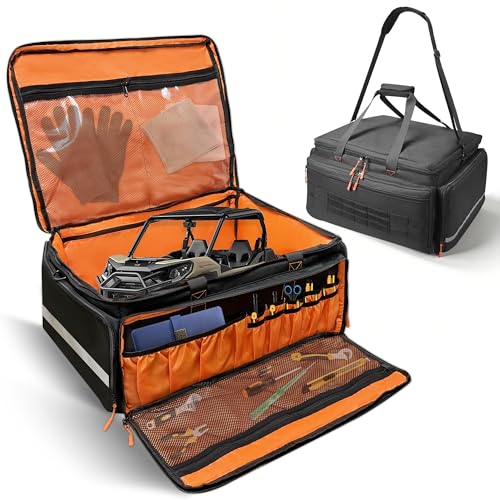 ORKELS RC Car Carrying Case 1/8 1/10 Scale, Heavy Duty RC Storage Bag with Reinforced Base, Multi-Pocket Tool Organizer, Compatible with Traxxas RC Cars Trucks & Buggies - size: FOR 1/8, 1/10 RC Vehicles