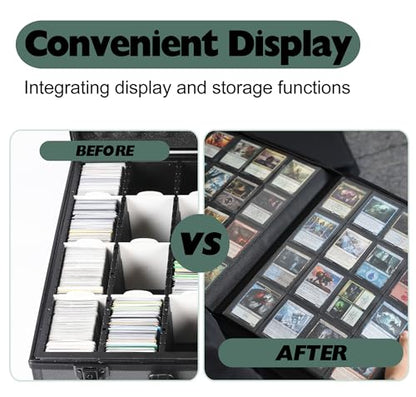 Premium 2000 Pocket Card Binder - 20 Pocket Trading Card Binder with Sleeves Fits 2000 Cards, Ringless Card Album for TCG - Model A，Blackish Green - color: 20P - Blackish Green