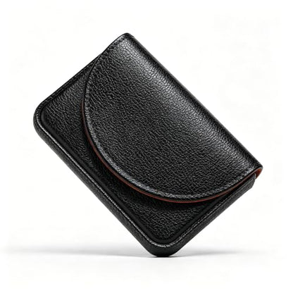 Business Card Holder，PU Leather Business Card Case Wallet Black | Pocket Travel Name Card Case for Men and Women Gift，Portable Magnetic Business Card Carrier for Purse - color: Black