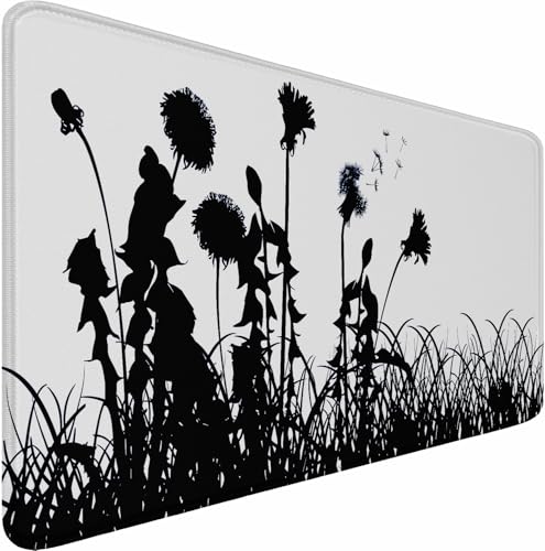 Large Gaming Mouse pad, Waterproof Mousepad with Stitched Edges, Premium Microfiber Cloth Surface, Non-Slip Base Keyboard Desk Mat for Home Office Gaming, Flowers Plants - color: Flowers Plants, size: 31.5L x 11.8W inches
