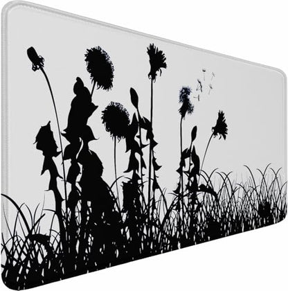 Large Gaming Mouse pad, Waterproof Mousepad with Stitched Edges, Premium Microfiber Cloth Surface, Non-Slip Base Keyboard Desk Mat for Home Office Gaming, Flowers Plants - color: Flowers Plants, size: 31.5L x 11.8W inches