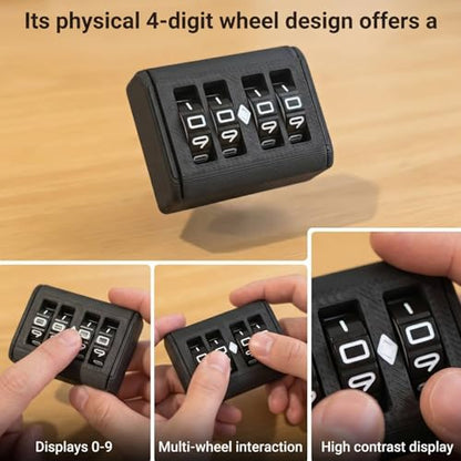 2PCS MTG Life Counter, 4-Digit Wheel Trackers Single/Dual Player Modes | Board Game Counter 0-9999 Single Player and 0-99 Dual Player Modes, for Card and Tabletop Games (Black_2PCS) - color: Black_2pcs