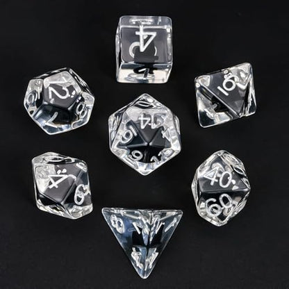 Cusdie 7-Die DND Dice, Polyhedral Dice Set Filled with Animal, for Role Playing Game D&D Dice（Black Cat） - color: Black Cat