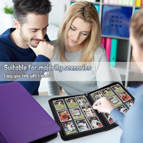 Trading Card Binder, Premium 9 Pocket Double Sided 540 Pocket PU Card Collection Binder, Collectible Trading Card Albums for MTG, TCG, Sport Card, Game Cards (Purple 1) - color: Purple 1