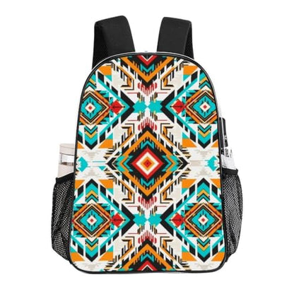 Reinforced Strap Clear See Through Backpack Concert Festival | Transparent, Indiana Western Southwest Tribal Ethnic Aztec, with Reinforced Bottom, Padded Shoulder Straps - color: Pattern (847)