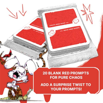 Chaotic Draw Along - Booster Pack Bundle (20 of each Chaotic Blank Color: Red, Orange, Green Cards) - Prompt Deck Expansion - Creative Art Blanks, Drawing Inspiration, Blank Cards for Your Own Prompts