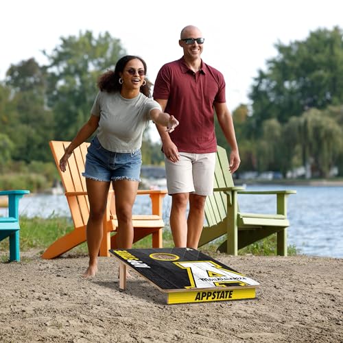 YouTheFan NCAA 2’ x 3’ Wood Cornhole Game with Logo Bags - color: Appalachian State Mountaineers
