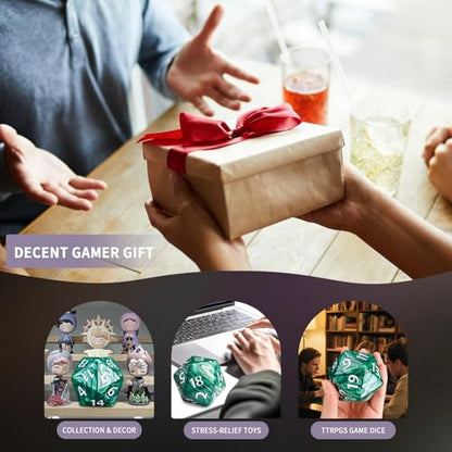 20 Sided DND Dice,D20 Giant Polyhedral Dice,55mm Titan Large Pearl Color D20 Dice,20 Sided Cube D&D Dice Set for Dungeons and Dragons, RPG, MTG Table Games(Green-Pearl Series) - color: D-20 Green