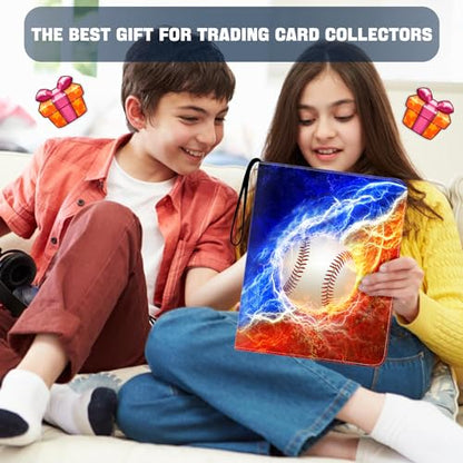 Baseball Card Binder 9 Pocket Fits 900 Cards, Trading Card Binder Album | 9-Pocket Design With 50 Removable Sleeves, Stores 900 Cards, Ideal For Sports And TCG Card Collections - color: Baseball Card Binder
