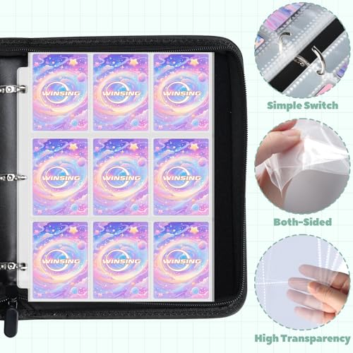 9 Pocket Trading Card Binder, 900 Card Capacity, Pink - color: Pink, size: Large
