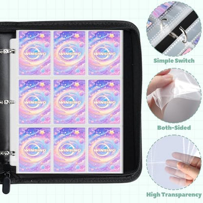 9 Pocket Trading Card Binder, 900 Card Capacity, Pink - color: Pink, size: Large