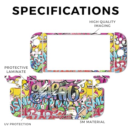 Glossy Glitter Gaming Skin Compatible with Nintendo Switch 2 Console Only - Funky Graffiti - Premium 3M Vinyl Protective Wrap Decal Cover - Easy to Apply | Crafted in The USA by MightySkins - color: Funky Graffiti, size: Switch 2 Console Skin Only, style: