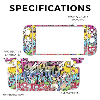 Glossy Glitter Gaming Skin Compatible with Nintendo Switch 2 Console Only - Funky Graffiti - Premium 3M Vinyl Protective Wrap Decal Cover - Easy to Apply | Crafted in The USA by MightySkins - color: Funky Graffiti, size: Switch 2 Console Skin Only, style: