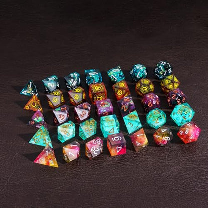 7PCS DND Dice Set,Handmade Sharp Edge Dice Set Mystery Blind Box D&D RPG Polyhedral Resin Dice,for Dungeons and Dragons TTRPG Games Roleplaying Games Pathfinder - color: Mystery Dice
