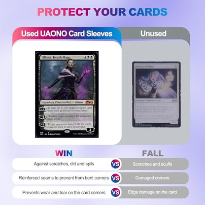 UAONO MTG Card Sleeves 100ct (Fear) Fantasy Art Card Sleeves Deck Protector, Clear Front & Matte Textured Back Sleeves for Magic The Gathering TCG - color: Fear