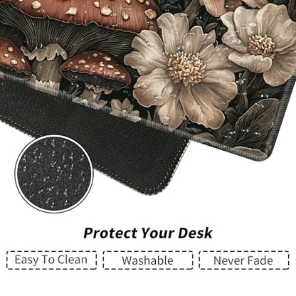 Frog On Mushrooms for MTG & TCG Playmat Mouse Pad,BFDHGQZC 24" x 14" Game Mat for MTG/RPG/CCG Trading Card Game Playmats Table Mat Perfect for Card Games Video Games Computer Office - color: Frog on Mushrooms