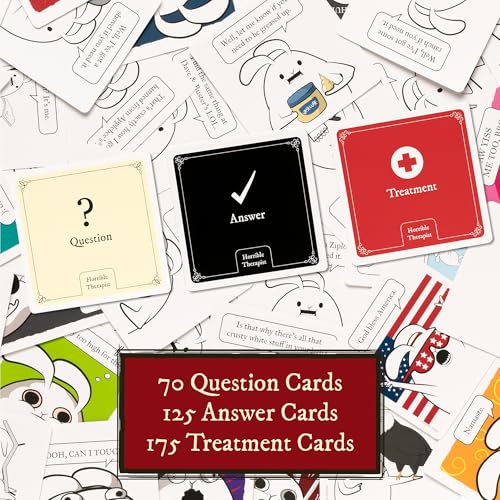 Horrible Therapist: Extra Horrible Edition by Exploding Kittens - A Card Game for 3-8 Players, Ages 17+ - Adult Party Game for Family Night | Build wildly inappropriate therapy comics with friends and family in this viral adult-only party game from The Oa