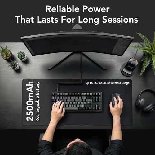 TECWARE Phantom+ Elite 87 Key RGB Mechanical Gaming Keyboard | 3-Mode Wireless Bluetooth 5.0, 2.4GHz & USB-C Wired | Hot-Swappable 5-Pin | Double-Shot PBT Keycaps | Wraith Brown Switch - Black - color: Brown Switch, size: Phantom+ Elite 87 | Black
