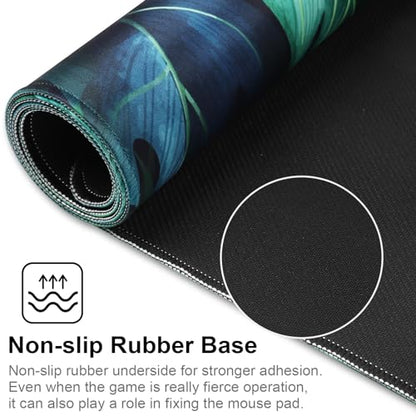XXL Gaming Mouse Pad 35.4x15.7 Professional Large Mouse Pad & Computer Game Mouse Mat-90x40 Greenleaf - color: 90x40 Greenleaf, size: 35.4x15.7x0.1IN