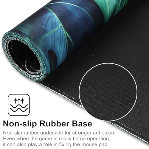 XXL Gaming Mouse Pad 35.4x15.7 Professional Large Mouse Pad & Computer Game Mouse Mat-90x40 Greenleaf - color: 90x40 Greenleaf, size: 35.4x15.7x0.1IN
