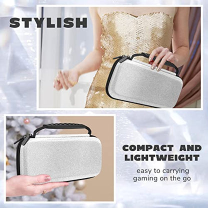 Homicozy Glitter Carrying Compatible with Nintendo Switch OLED & Switch Console, Silver Protective Hard Travel Shell Pouch for Nintendo Switch Console/Accessories, Gaming Case for Girls - color: Silver