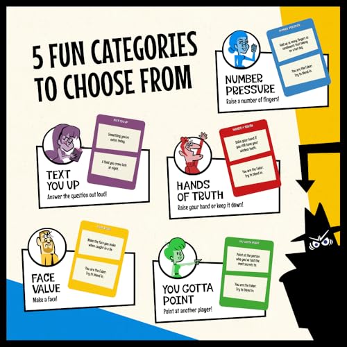JACKBOX Games Fakin’ It Board Game – for Adults & Teens - Fun Social Deduction Card Game for Ages 14 & Up – Hilarious Board Game for Game Nights with Family, Friends & More (3-6 Players)