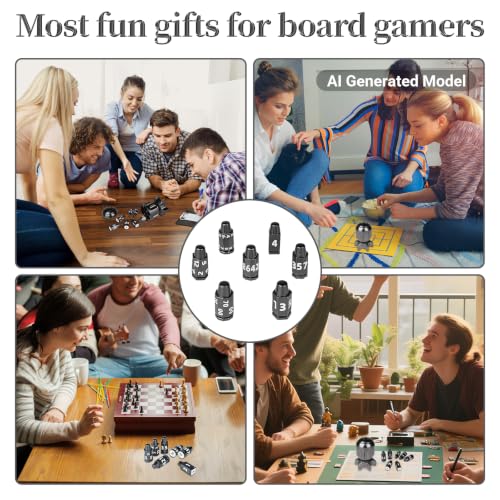 7Pcs DND Dice Set,Metal Bullet Design Polyhedral Dice for DND RPG | Unique Novelty Game Dice Accessory for Tabletop Role Playing Game Enthusiasts