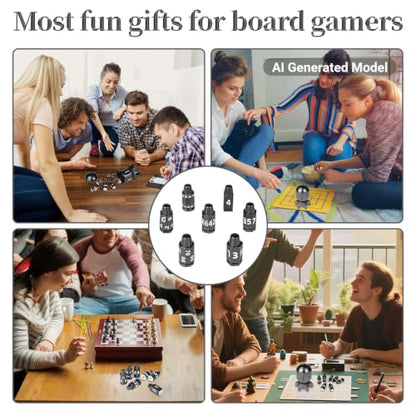 7Pcs DND Dice Set,Metal Bullet Design Polyhedral Dice for DND RPG | Unique Novelty Game Dice Accessory for Tabletop Role Playing Game Enthusiasts