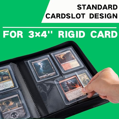 Top loader Binder, Holds 128+ Toploaders (Grass Green) | 4 Pocket Top Loader Card Storage Case, Double-Sided Pockets for trading card in 3 x 4'' Toploaders - color: Top loader Binder Grass Green