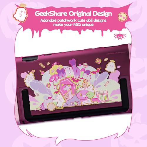 GeekShare Slim Protective Case Compatible with Switch 2 (2025), Anti-Scratche and Shock-Absorption Dockable Hard Shell for Switch 2 Game Console - Patch Moe Doll - color: Patch Moe Doll