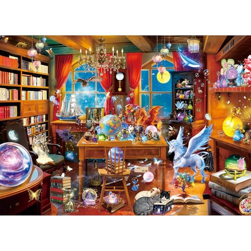 1000 Piece Puzzles for Adults,Magic Laboratory Jigsaw Puzzle 1000 Pieces for Adults Seniors,Challenging Family Games Holiday Party Gifts -1:1 Poster Interlock Perfectly Letter on Back - color: Magic Laboratory