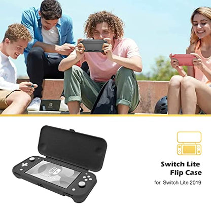 ProCase Flip Cover for Nintendo Switch Lite with 2 Pack Tempered Glass Screen Protectors, Slim Protective Case with Magnetically Detachable Front Cover for Nintendo Switch Lite 2019 -Grey - color: Grey