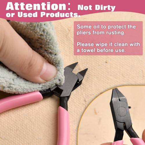 4.3-inch Hobby Nippers Model Tools for Advancers to Repair and Fix Plastic Kits with Double-sided Open-edge Sprue Cutter for Plastic Miniature Building with Polishing Block, Protection Cap