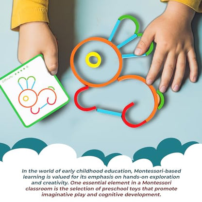 puzgic Stem Kids Toys for Creative Learning Building Educational Resources Kids Toy for Preschool and Kindergarten 3 4 5 6 Years Old Boys and Girls Brain Teaser Smart Sticks Toys