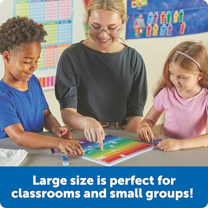Learning Resources - Rainbow Multiplication Board, Times Table Chart Manipulative, Montessori Learning & Homeschool Toys, Educational Classroom Game, Teacher Must Haves, Elementary Math Practice