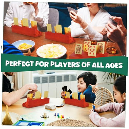 2pcs Wooden Playing Card Holders Base Card Stand for Games Versatile Display for Business and Photos Elegant Design for Ages