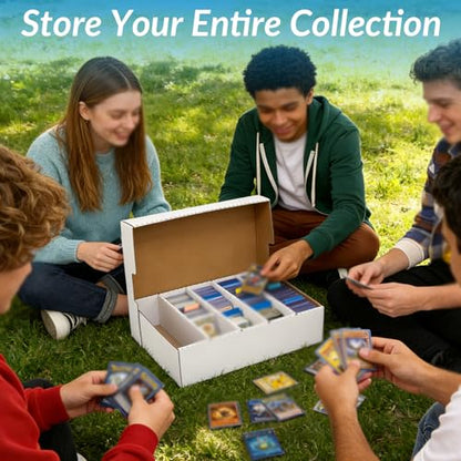 2-Pack Trading Card Storage Box,8000 Count,Bulk Box For Card With Dividers&Labels,Toploder Card Storage Box for TCG/Magic/Mtg Basketball Cards, Collectible Trading Card Boxes - style: 5 Row-2 pack