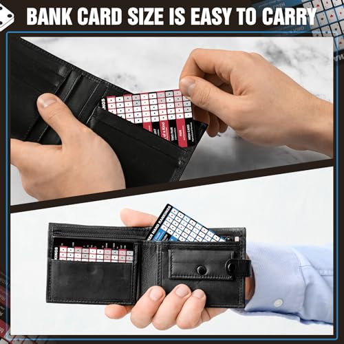Booson 8Pcs Poker Hand Rankings Chart Rules Plastic Cheat Sheet Cards Reusable Hands Ranking Guide Card for Beginners Texas Hold Game Table Accessories - color: Red and Blue