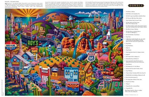 Buffalo Games - Eric Dowdle Get Your Kicks on Route 66-1000 Piece Puzzle | Made in USA, Recycled Board, Finished Size 26.75 x 19.75 in, Includes Poster, Giftable, Frameable Art