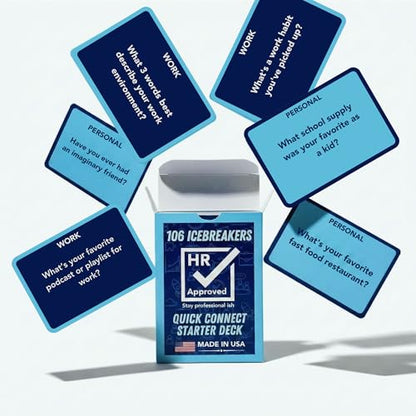 Team Building Games for Work - 106 Conversation Cards for Coworkers, Meetings, Travel, Office Activities, Team Building Activities, Starter Deck