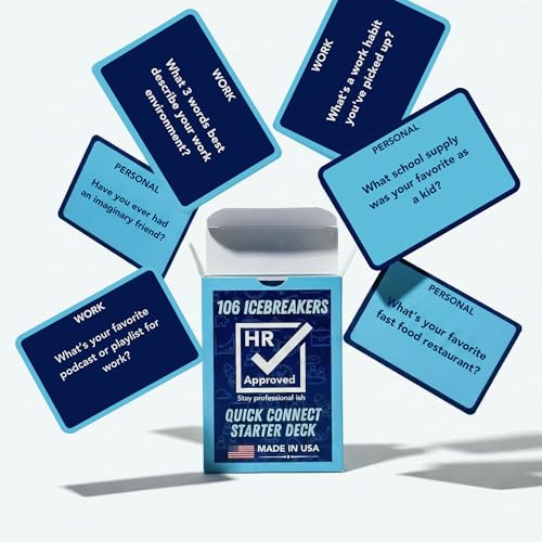 Team Building Games for Work - 106 Conversation Cards for Coworkers, Meetings, Travel, Office Activities, Team Building Activities, Starter Deck