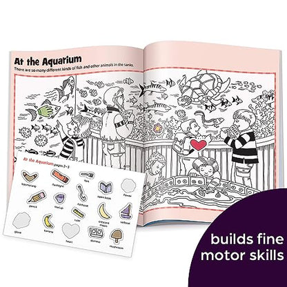 Highlights Hidden Pictures Sticker Fun for Kids Ages 3-6, 4-Pack, 64 Pages of Seek and Find Sticker Activities, Books Double as Coloring Books, 480+ Stickers, Volume 1