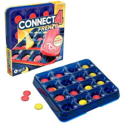 Connect 4 Frenzy Game | Bounce Discs 4 The Win | Family Party Games for Kids, Teens, and Adults | Ages 8+ | 2 to 6 Players | 10 Mins. | Portable Games