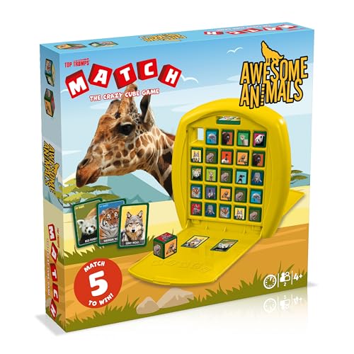 Top Trumps Match Game Awesome Animals - Family Board Games for Kids and Adults - Matching Game and Memory Game - Fun Two Player Kids Games - Memories and Learning, Board Games for Kids 4 and up